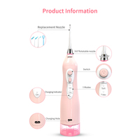 Irygator doustny 255ml przenośny Flosser irygator wodny USB akumulator wybielanie zębów irygatory dentystyczne szelki zęby Cleaner prezent podróży 2